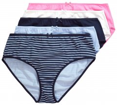Ulla Popken 850966 Gestreepte slips 5-pack Donkerblauw