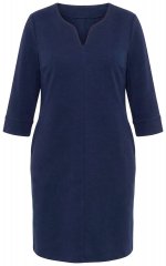 Ulla Popken 851220 Jurk met driekwartmouwen Donkerblauw
