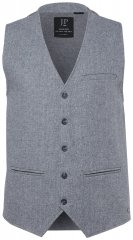 JP1880 851399 Gilet van wolmix met gebreide rug Lichtgrijs
