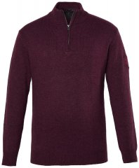 JP1880 851428 Gebreide trui met halve rits Pruim TALL