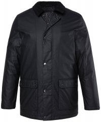JP1880 851493 Gewaxt jack met corduroy kraag Zwart