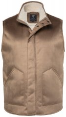 JP1880 851516 Bodywarmer in suèdelook met teddyvoering Beige