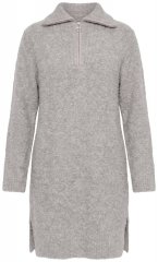 Ulla Popken 851563 Gebreide jurk met lange mouwen Beige