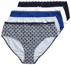 Ulla Popken 851730 Bedrukte slips 5-pack Lichtblauw