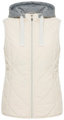 Ulla Popken 851781 Gewatteerd vest met capuchon Gebroken wit