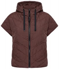 Ulla Popken 851785 Oversized gewatteerd vest met capuchon Bruin