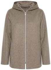 Ulla Popken 851788 Wollen jas Lichtbruin