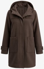 Ulla Popken 851803 Duffelcoat Donkerbruin
