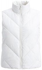 Ulla Popken 851833 Gewatteerd vest met opstaande kraag Gebroken wit