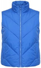 Ulla Popken 851833 Gewatteerd vest met opstaande kraag Blauw