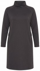 Ulla Popken 852456 Sweatjurk met col Donkerbruin