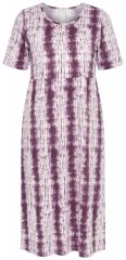 Ulla Popken 852854 Gestreepte midi-jurk Bruin