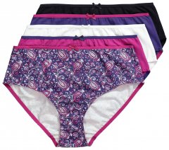 Ulla Popken 852935 Gebloemde slips 5-pack Koningsblauw