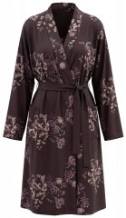 Ulla Popken 853204 Gebloemde badjas Bruin