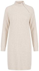 Ulla Popken 853504 Gebreide jurk met lange mouwen en col Gebroken wit