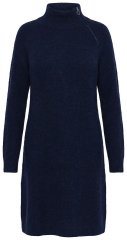 Ulla Popken 853504 Gebreide jurk met col Donkerblauw