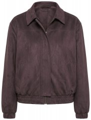 Ulla Popken 853792 Jas van imitatiesuède Bruin