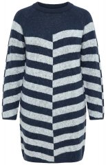 Ulla Popken 854095 Gebreide jurk met lange mouwen Donkerblauw