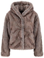 Ulla Popken 854617 Jas van imitatiebont Beige