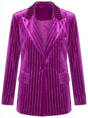 Ulla Popken 855499 Fluwelen blazer met strass Magenta
