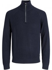 Jack & Jones Pannel Knit Half Zip Pullover Sky Captain
