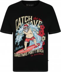 KBS X020 Catch The Waves Xmas Print T-Shirt Black