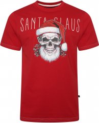 Kam Jeans X029 Santa Claus Skull Print T-Shirt Red