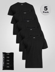 D555 Smartly T-shirt ronde hals Zwart set van 5
