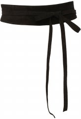 Ulla Popken Leather Tie Belt Gray