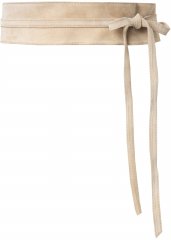 Ulla Popken Leather Tie Belt Beige