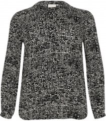 Kaffe Curve Mila Ami Blouse Zwart/Turtledove