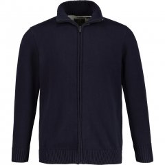 JP1880 Cardigan Knitted with Zipper Navy TALL