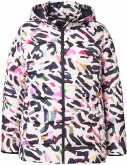 Ulla Popken HYPRAR Water-Repellent Allover Print Jacket Pale Beige