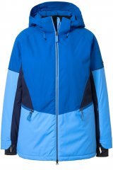 Ulla Popken HYPRAR Performance Colorblock Ski Jacket Denim Blue