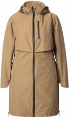 Ulla Popken Hooded with Zippered Pockets and Zippered Side Slits Jacket Mocha