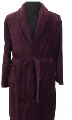 Espionage PJ068 Plain Fleece Gown Burgundy