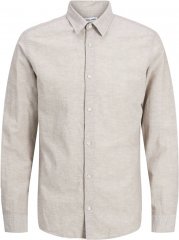 Jack & Jones Breeze Linen Blend Long Sleeve Shirt Crockery