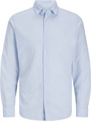 Jack & Jones Breeze Linen Blend Long Sleeve Shirt Chambray Blue