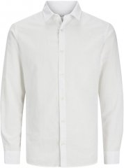Jack & Jones Breeze Linen Blend Long Sleeve Shirt White
