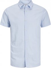 Jack & Jones Breeze Linen Blend Short Sleeve Shirt Chambray Blue