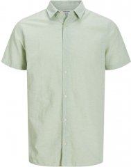 Jack & Jones Breeze Linen Blend Short Sleeve Shirt Iceberg Green