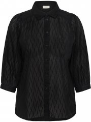 Kaffe Curve Gabby Overhemd met verkorte mouwen Zwart