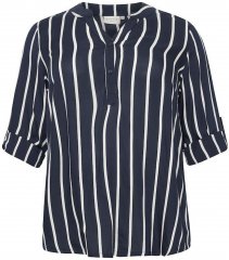 Kaffe Curve Sida Blouse Midnight/Krijt Strepen