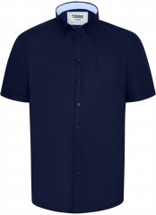 D555 James Oxford Overhemd Met Korte Mouwen TALL Navy
