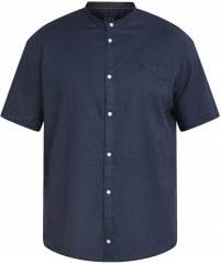 North Latitude 61109 Korte Mouw Overhemd met Staande Kraag Marineblauw