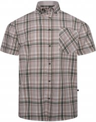 Kam Jeans 6339 Checked Short Sleeve Shirt Beige