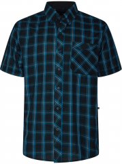 Kam Jeans 6365 Checked Short Sleeve Shirt Turquoise