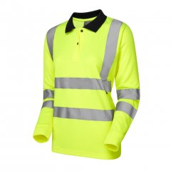 Leo Beaford EcoViz Comfort Women's Sleeved Polo Shirt Yellow