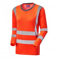 Leo Lydford EcoViz Comfort Women's Sleeved T-Shirt Orange