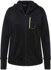 Ulla Popken HYPRAR Zip Front Hooded Stretch Sweatshirt Black